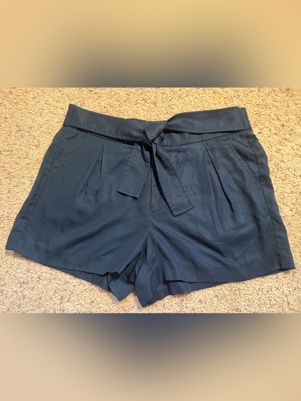 J. Crew Navy High-Waist Tie-Belt Shorts
